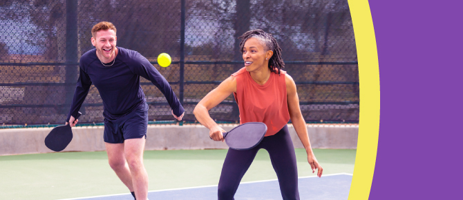 People playing pickleball