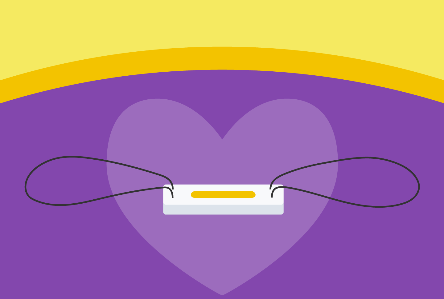 Illustration of heart with monitoring technology