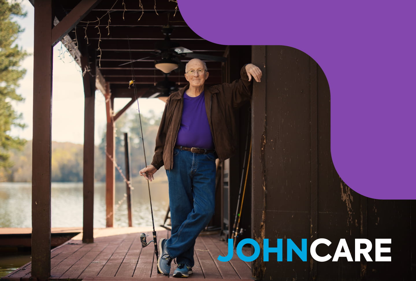 John Petrick standing by his dock.