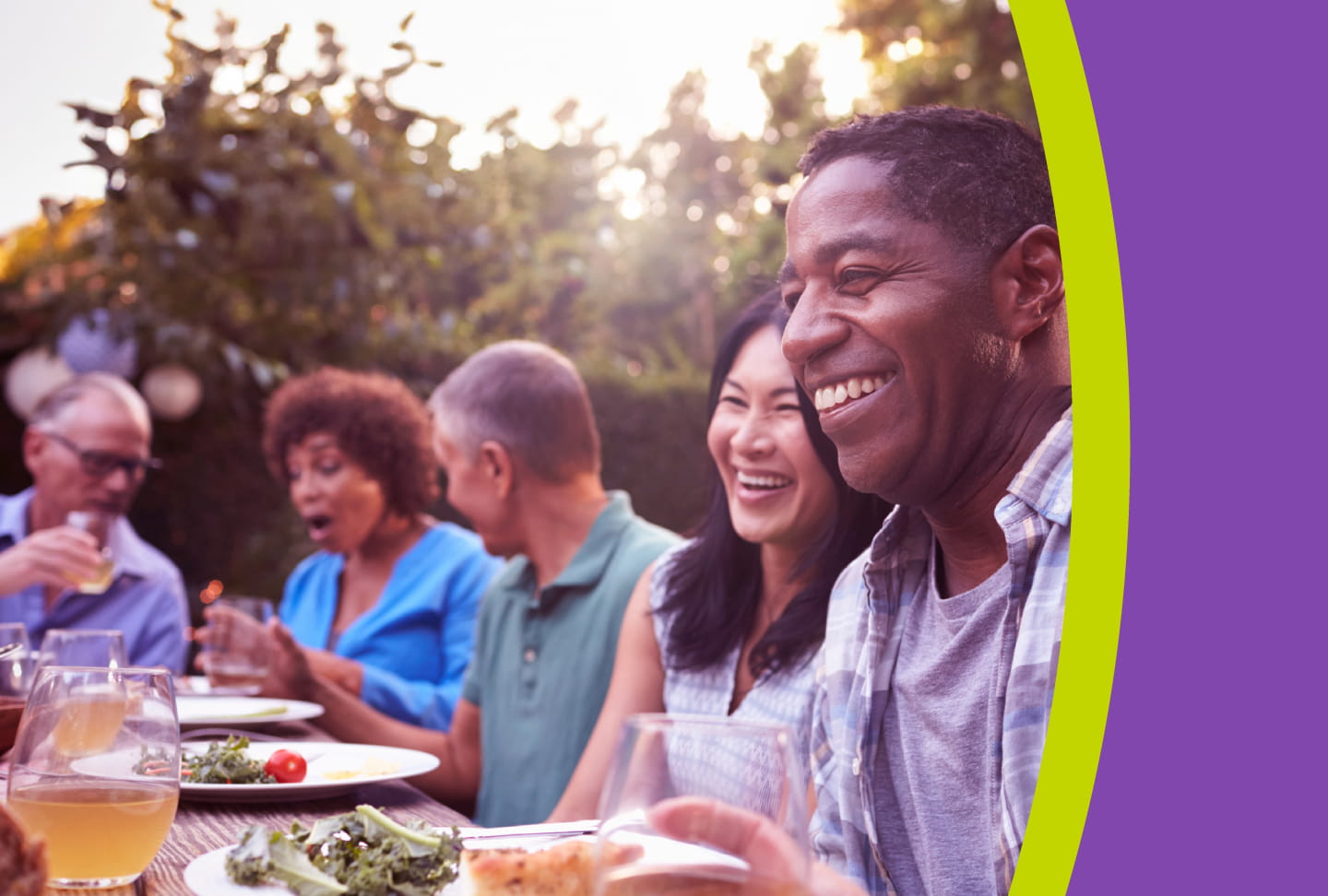 Group of people eating