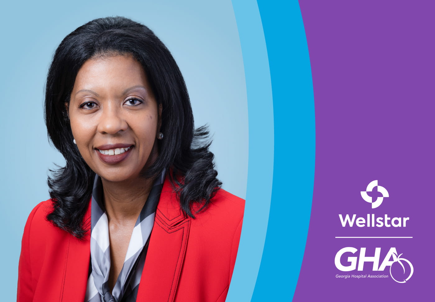 Headshot photo of Mary Chatman, Wellstar and Georgia Hospital Association logos