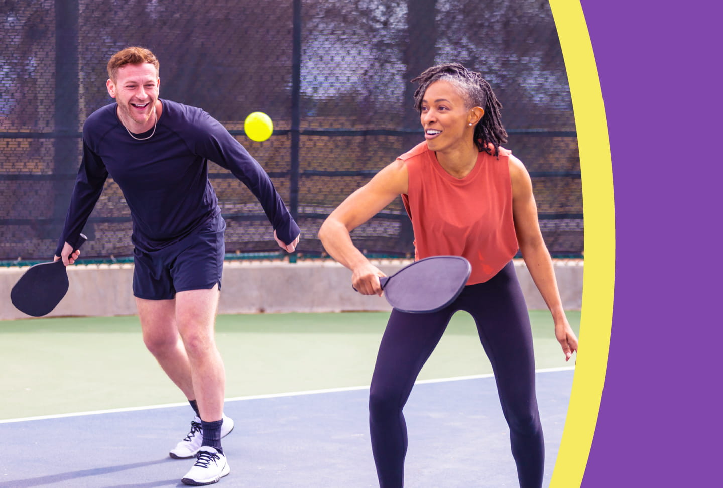 People playing pickleball